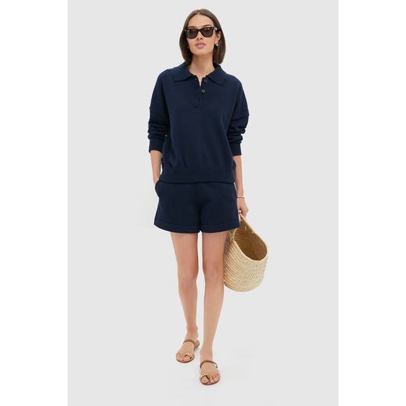 POMANDER PLACE Navy Knit Beau Shorts Size M NWT Retail $98 Tuckernuck - Picture 7 of 8